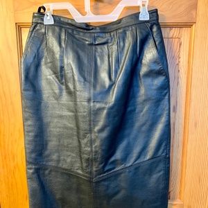 Leather pencil skirt